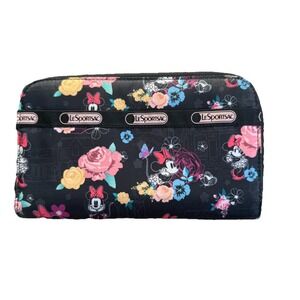 LeSportsac Pouch Wallet Minnie Floral Disney Round Zip Nylon